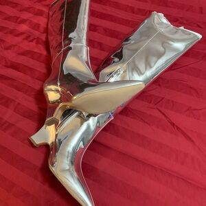 Sam Edelman Metallic Silver Heeled Boots
